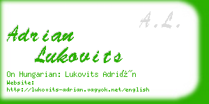 adrian lukovits business card